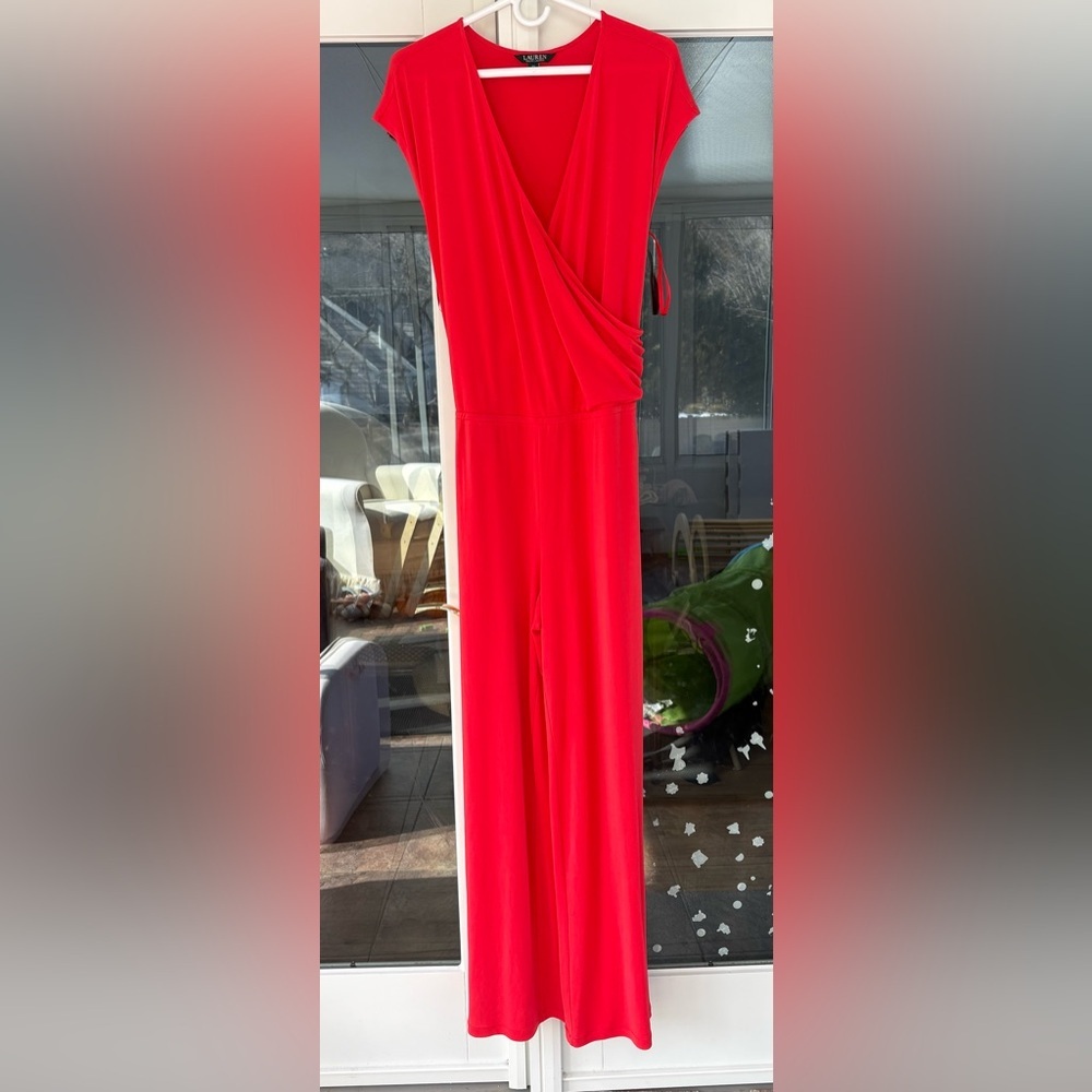 Ralph Lauren Red Wide Leg Jumpsuit